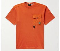 T-Shirt aus gekämmtem Baumwoll-Jersey mit Shell-Besatz und Logoapplikation