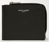 Pebble-Grain Leather Zip-Around Wallet