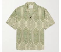 Ronen Hemd aus Baumwolle mit Print und wandelbarem Kragen