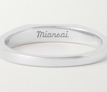 Thin Geo Ring aus Sterlingsilber mit geschwärztem Diamant