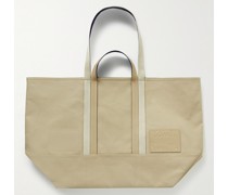 Wendbare Tote aus Baumwoll-Canvas mit Lederbesätzen
