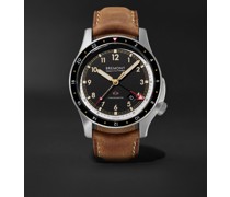 ionBird Automatic GMT 43 mm Uhr aus Titan mit Nubuklederarmband, Ref.-Nr. IONBIRDMODEL12020-R-S