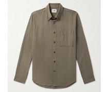 Arne schmal geschnittenes Hemd aus Baumwoll-Twill mit Button-Down-Kragen