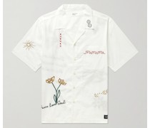 + Flower Mountain Minari Hemd aus Biobaumwollpopeline mit Stickereien und Reverskragen