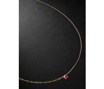 Solitaire Kette aus Gold mit Rubin