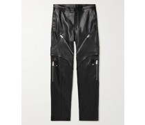 + Alyx Straight-Leg Panelled Zip-Embellished Leather Trousers