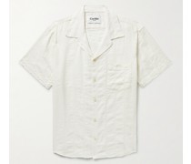 Gestreiftes Hemd aus Seersucker aus einer Baumwollmischung mit Reverskragen