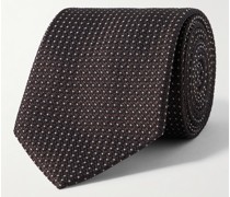 Krawatte aus Seiden-Jacquard mit Punkten, 8,5 cm