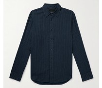 Gus Hemd aus doppelseitigem Baumwoll-Voile mit Nadelstreifen