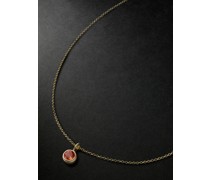 Medium Blackened 14-Karat Gold Laboratory-Grown Sapphire Pendant Necklace