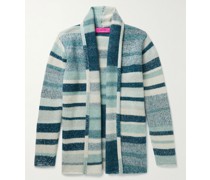 Gestreifter Cardigan aus Kaschmir mit Schalkragen