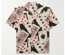 Ace of Spades Hemd aus bedrucktem Voile mit Reverskragen