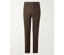 Genny Slim-Fit Tapered Wool-Flannel Trousers