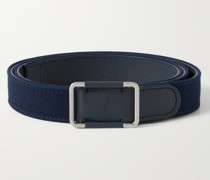 Gürtel aus Baumwoll-Canvas mit Lederbesätzen, 2,5 cm
