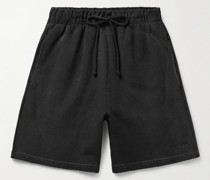 Baja gerade geschnittene Shorts aus Baumwoll-Jersey mit Kordelzugbund und Logostickerei