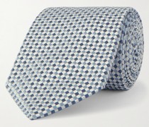 Krawatte aus Seiden-Jacquard mit Karomuster, 8,5 cm