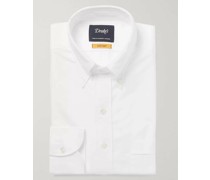 Hemd aus weißem Baumwoll-Oxford mit Button-Down-Kragen