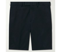 Schmal und gerade geschnittene Shorts aus Twill aus einer Baumwollmischung