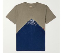 T-Shirt aus Baumwoll-Jersey mit Batikmuster und Stickerei