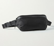 Leather-Trimmed Nylon Belt Bag