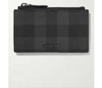 Checked E-Canvas and Leather Cardholder