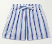 Striped Organic Cotton-Poplin Pyjama Shorts