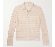 Yasu Hemd aus Baumwolle in Häkelstrick mit Cutaway-Kragen