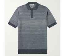 Polohemd aus Jacquard-Strick aus Merinowolle