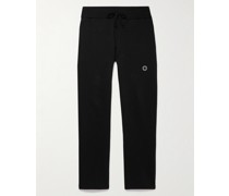 Straight-Leg Logo-Print Cotton-Blend Jersey Sweatpants