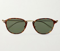 Round-Frame Tortoiseshell Acetate and Gold-Tone Sunglasses