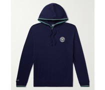 Hoodie aus Kaschmir mit Logoapplikation und Kontrastdetails