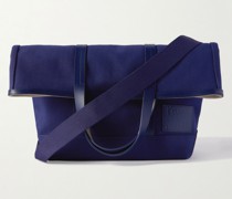 Tote aus Baumwoll-Canvas mit Lederbesätzen