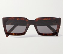 Sonnenbrille mit rechteckigem Rahmen aus Azetat in Schildpattoptik