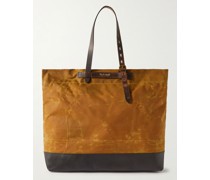 Zinnia Tote aus Baumwoll-Canvas mit Lederbesätzen