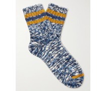 Gestreifte Socken aus einer gerippten Baumwollmischung