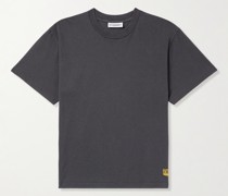 Escape T-Shirt aus Baumwoll-Jersey mit Logoprint in Stückfärbung
