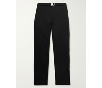 Straight-Leg Belted Wool-Blend Trousers