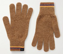 Gestreifte Handschuhe aus Wolle mit Intarsienmuster