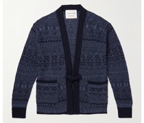 Jacquard-Knit Linen and Merino Wool-Blend Cardigan