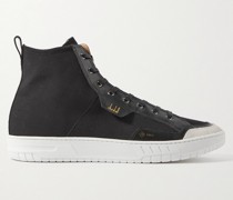 Court Leather- and Suede-Trimmed Canvas High-Top Sneakers