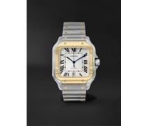 Santos Automatic 39,8 mm Uhr aus 18 Karat Gold mit einem Edelstahlarmband und einem Lederarmband zum Wechseln, Ref.-Nr. W2SA0006