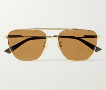 Goldfarbene Pilotensonnenbrille