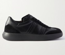 Sneakers aus Leder mit Velourslederbesätzen