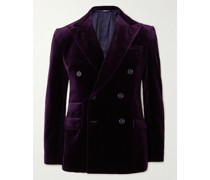 Double-Breasted Cotton-Velvet Tuxedo Jacket