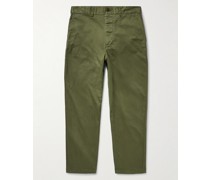 Tapered Cotton-Blend Twill Chinos