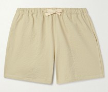 Magic gerade geschnittene Shorts aus Seersucker aus einer Baumwollmischung mit Kordelzugbund