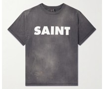 T-Shirt aus Baumwoll-Jersey mit Logoprint in Distressed-Optik