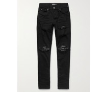 MX1 Skinny-Fit Panelled Distressed Jeans