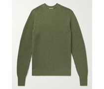 Slim-Fit Ribbed Merino Wool-Blend Sweater