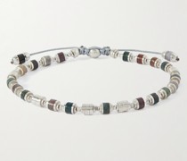 Saguaro Armband aus Kordel mit Zierperlen aus Achat und Details aus Sterlingsilber